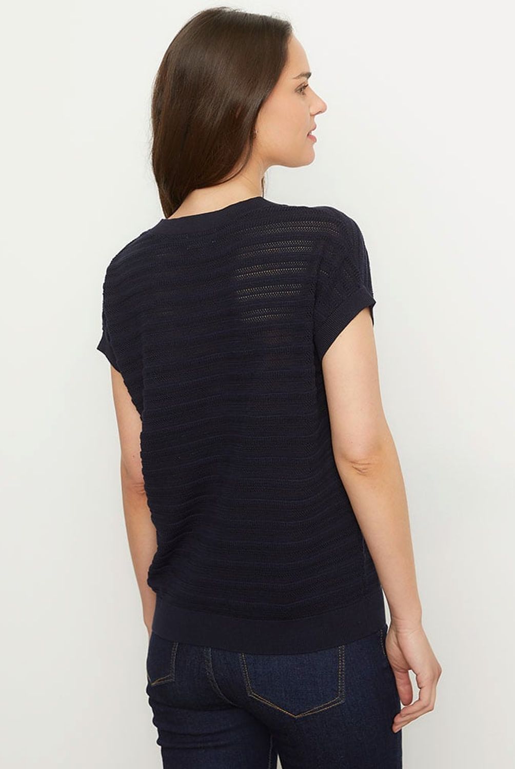 MAISON 123 - Polera Manga Corta Rayas Mujer