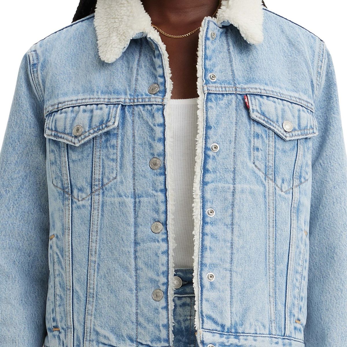 LEVIS - Chaqueta Mujer Sherpa Celeste  Levis