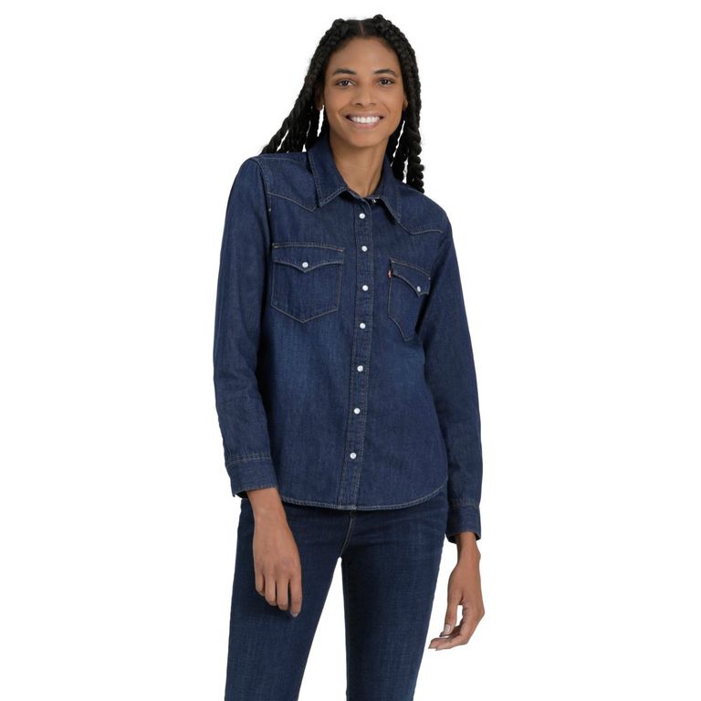 Camisa Mujer Denim Azul