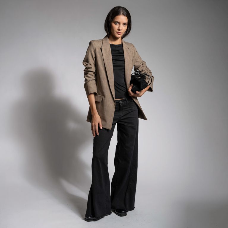 Jeans Palazzo Tiro Medio Anna Mujer