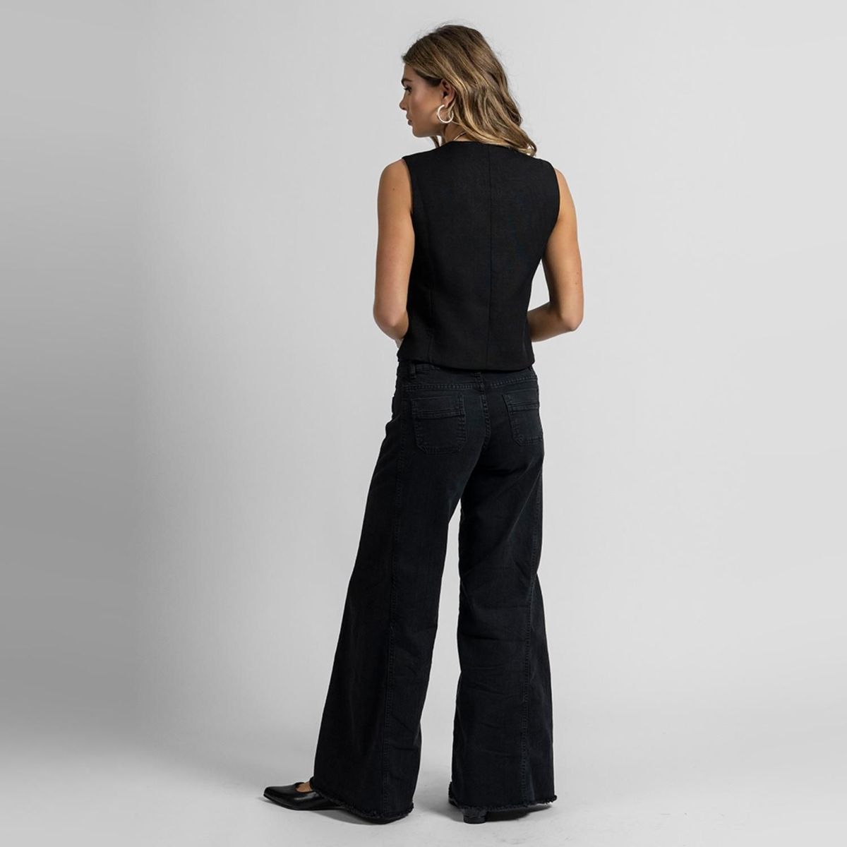LOLITA LPK - Jeans Palazzo Tiro Medio Anna Negro Mujer Lolita LPK