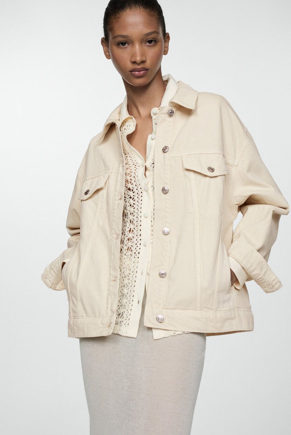 MANGO - Chaqueta Vaquera Oversize Mujer Mango