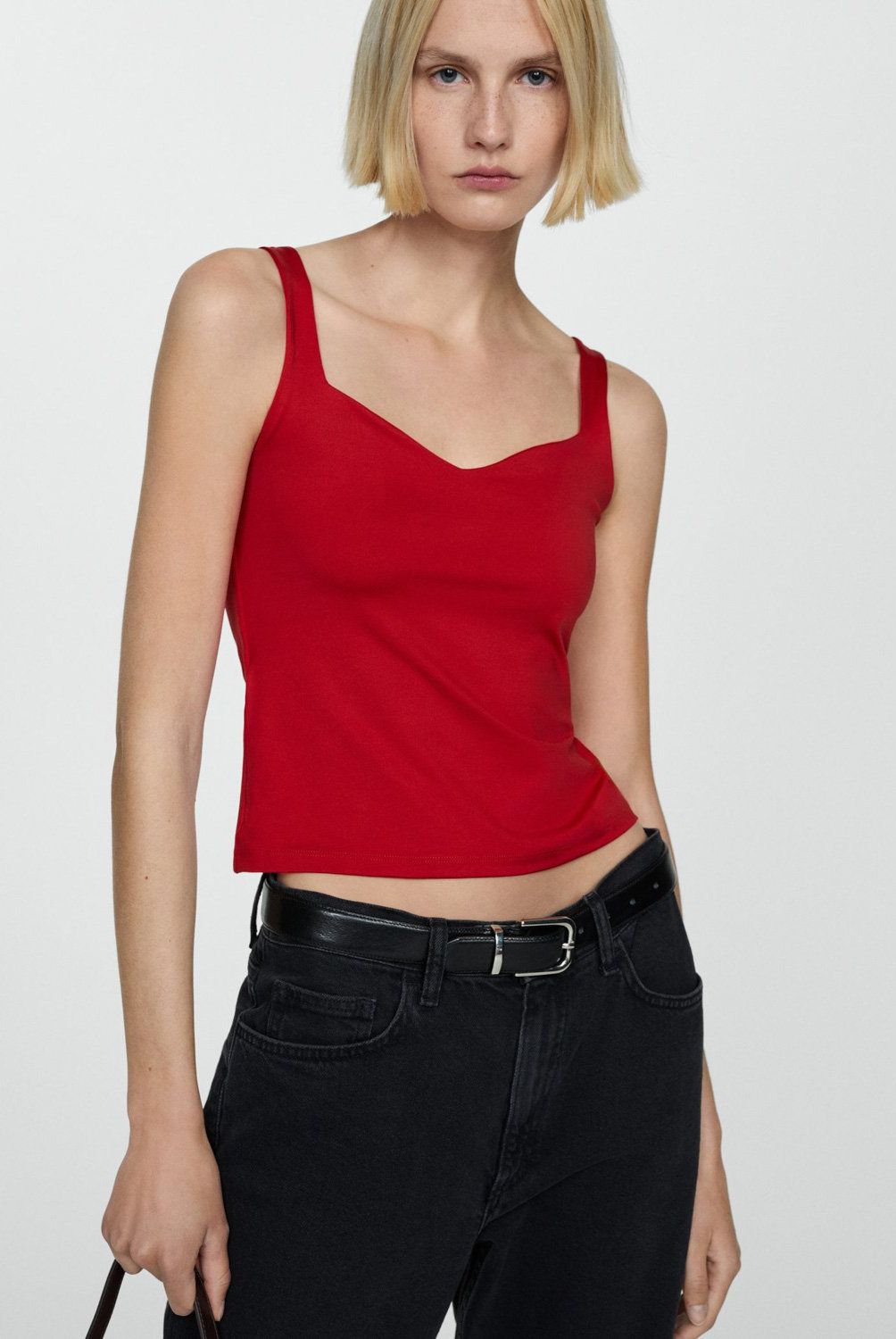 MANGO - Top Punto Tirantes Mujer Mango