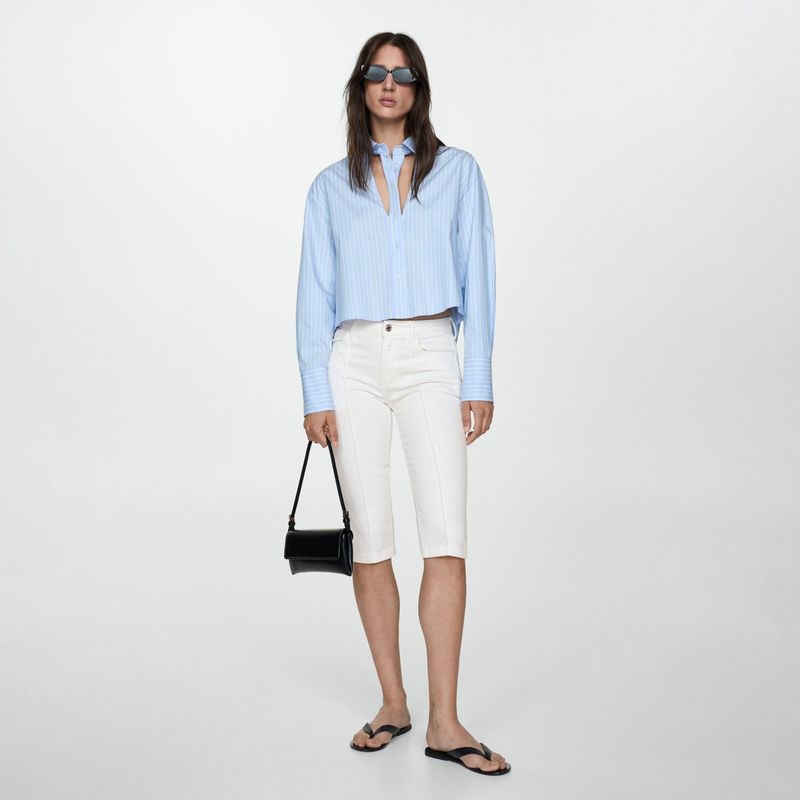 MANGO Jeans Capri Lora Mujer Mango