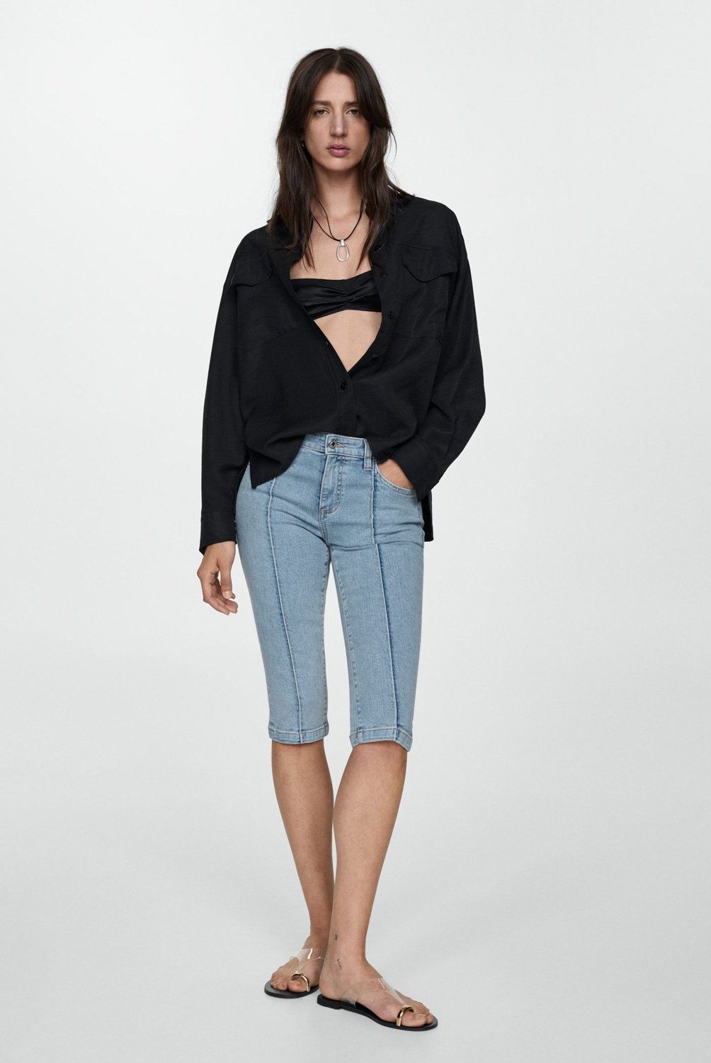 MANGO - Jeans Capri Lora  Mujer Mango