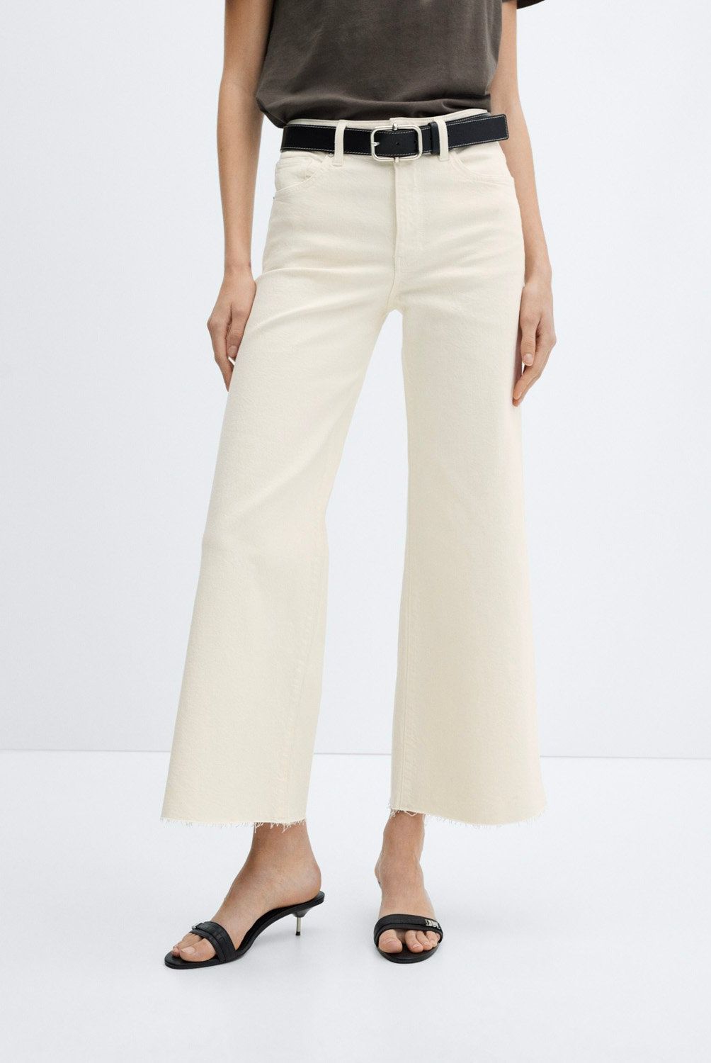 MANGO - Jeans Mujer Sharon Culotte Tiro Medio Mango