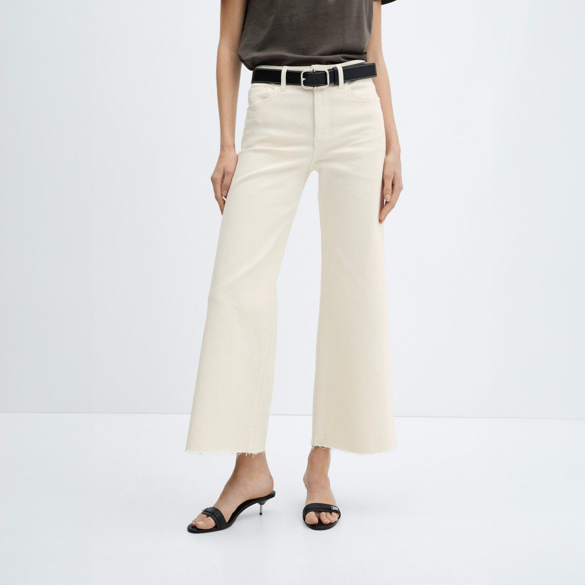 MANGO - Jeans Mujer Sharon Culotte Tiro Medio Mango