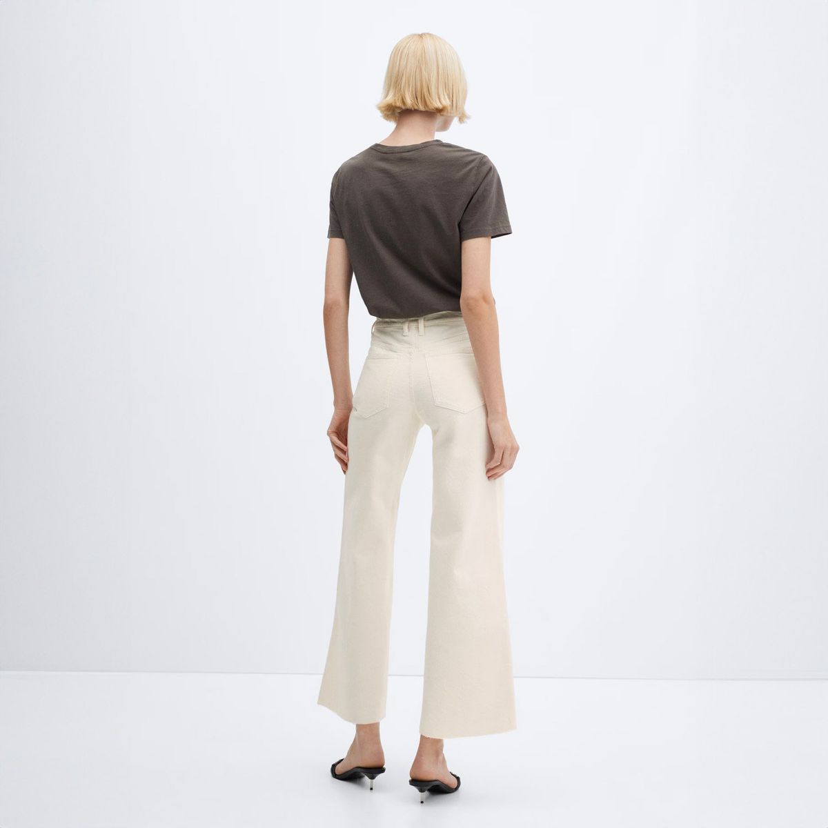 MANGO - Jeans Mujer Sharon Culotte Tiro Medio Mango