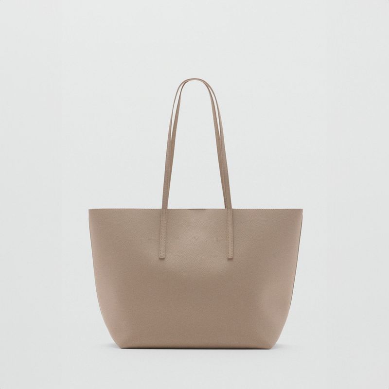 MANGO - Bolso Shopper Efecto Abatanado Mujer Mango
