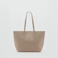 MANGO - Bolso Shopper Efecto Abatanado Mujer