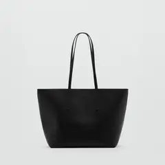 MANGO - Bolso Shopper Efecto Abatanado Mujer