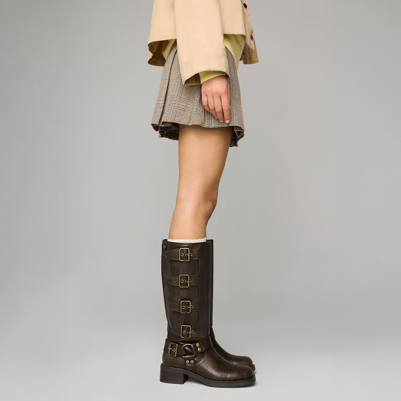 XTI - Bota Biker Mujer Café Xti