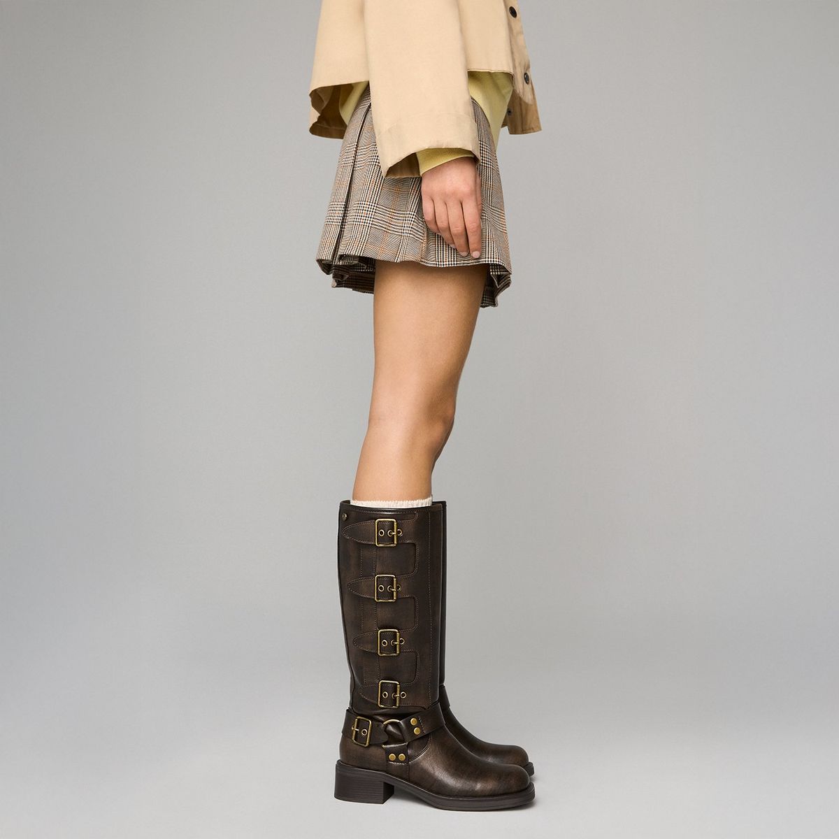 XTI - Bota Biker Mujer Café Xti