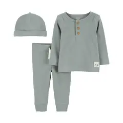 CARTER'S - Conjunto 3 Piezas Polera, Pantalón Y Gorro Bebé Niño