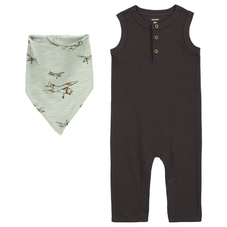 Conjunto 2 Piezas Enterito y Bandana Bebé Niño