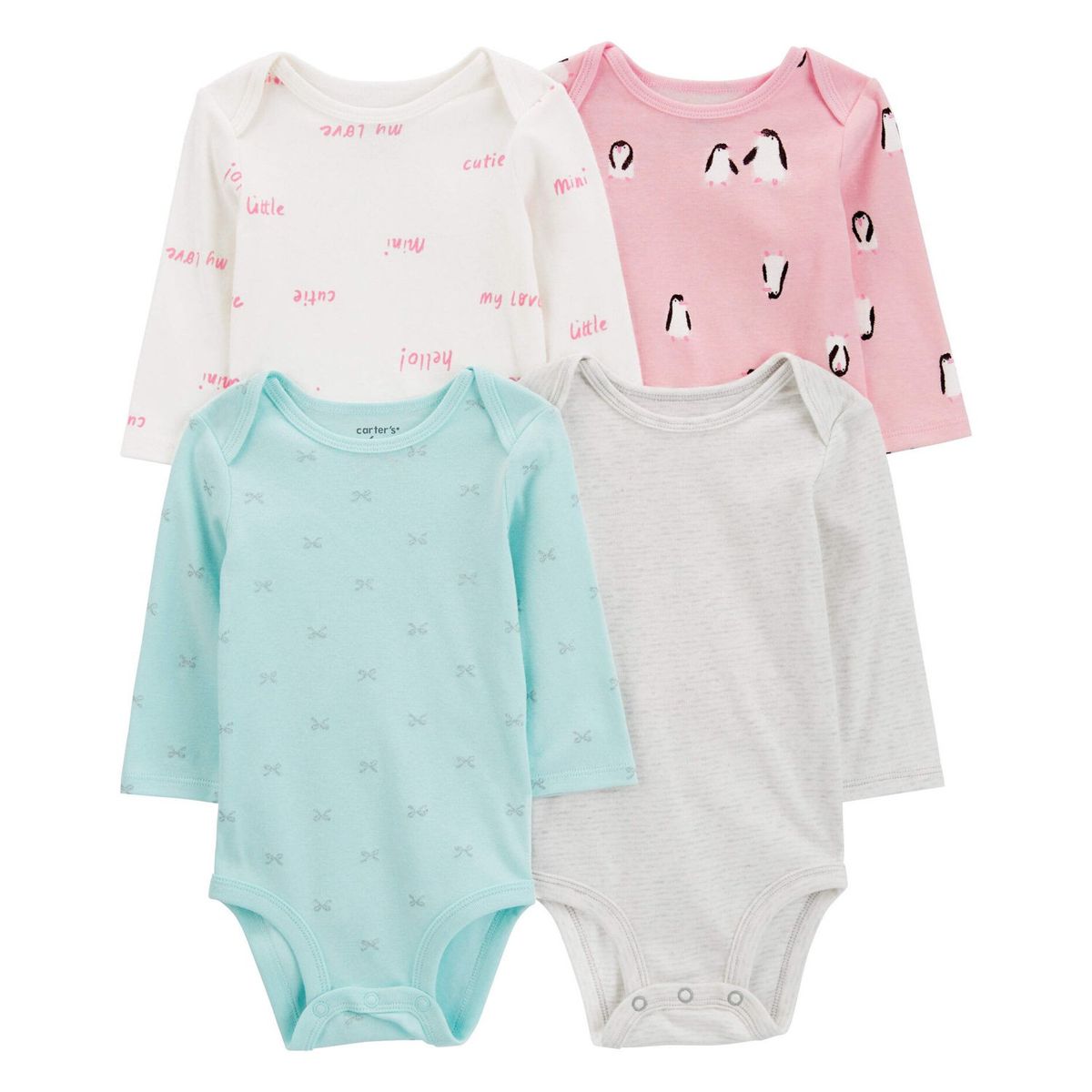 CARTER'S - Pack 4 Bodys Estampados Algodón Bebé Niña Carter's