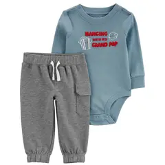 CARTER'S - Conjunto 2 Piezas Body y Pantalon Buzo Bebé Niño