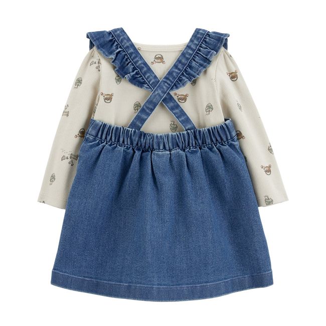 CARTER'S - Conjunto 3 Piezas Vestido Mezclilla, Body y Patys Bebé Niña Carter's