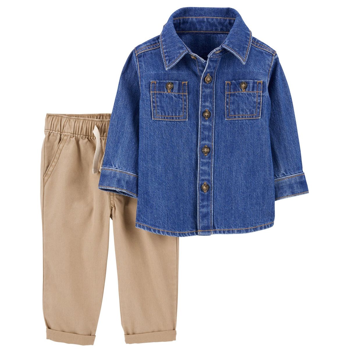 CARTER'S - Conjunto 2 Piezas Camisa Mezclilla y Pantalón Bebé Niño Carter's