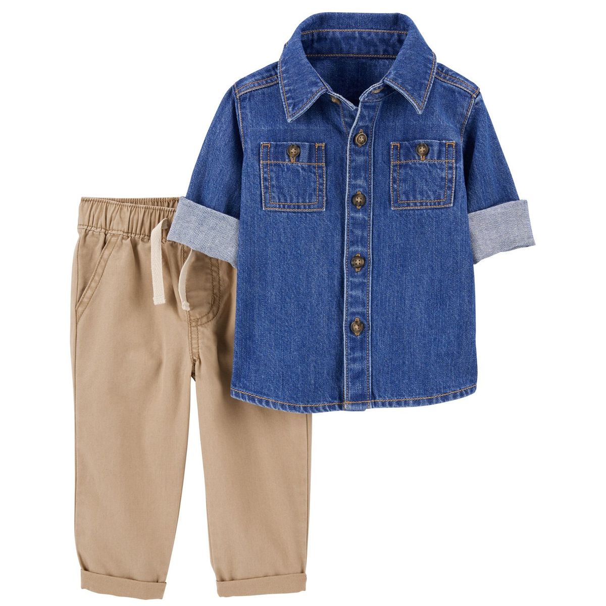CARTER'S - Conjunto 2 Piezas Camisa Mezclilla y Pantalón Bebé Niño Carter's