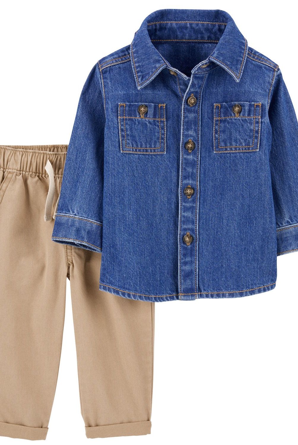 CARTER'S - Conjunto 2 Piezas Camisa Mezclilla y Pantalón Bebé Niño Carter's