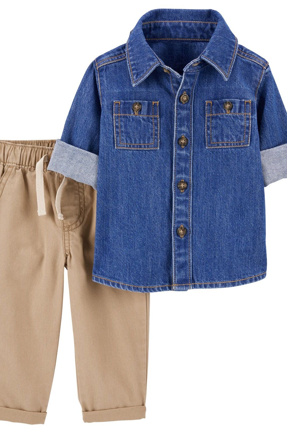 CARTER'S - Conjunto 2 Piezas Camisa Mezclilla y Pantalón Bebé Niño Carter's