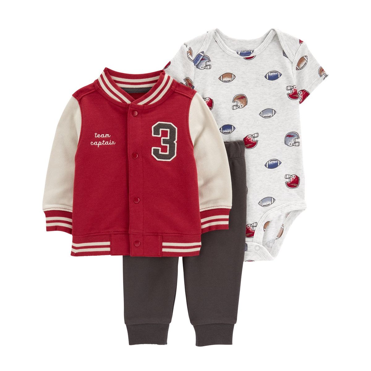 CARTER'S - Conjunto 3 piezas Poleron, Pantalón Buzo y Body Bebé Niño Carter's