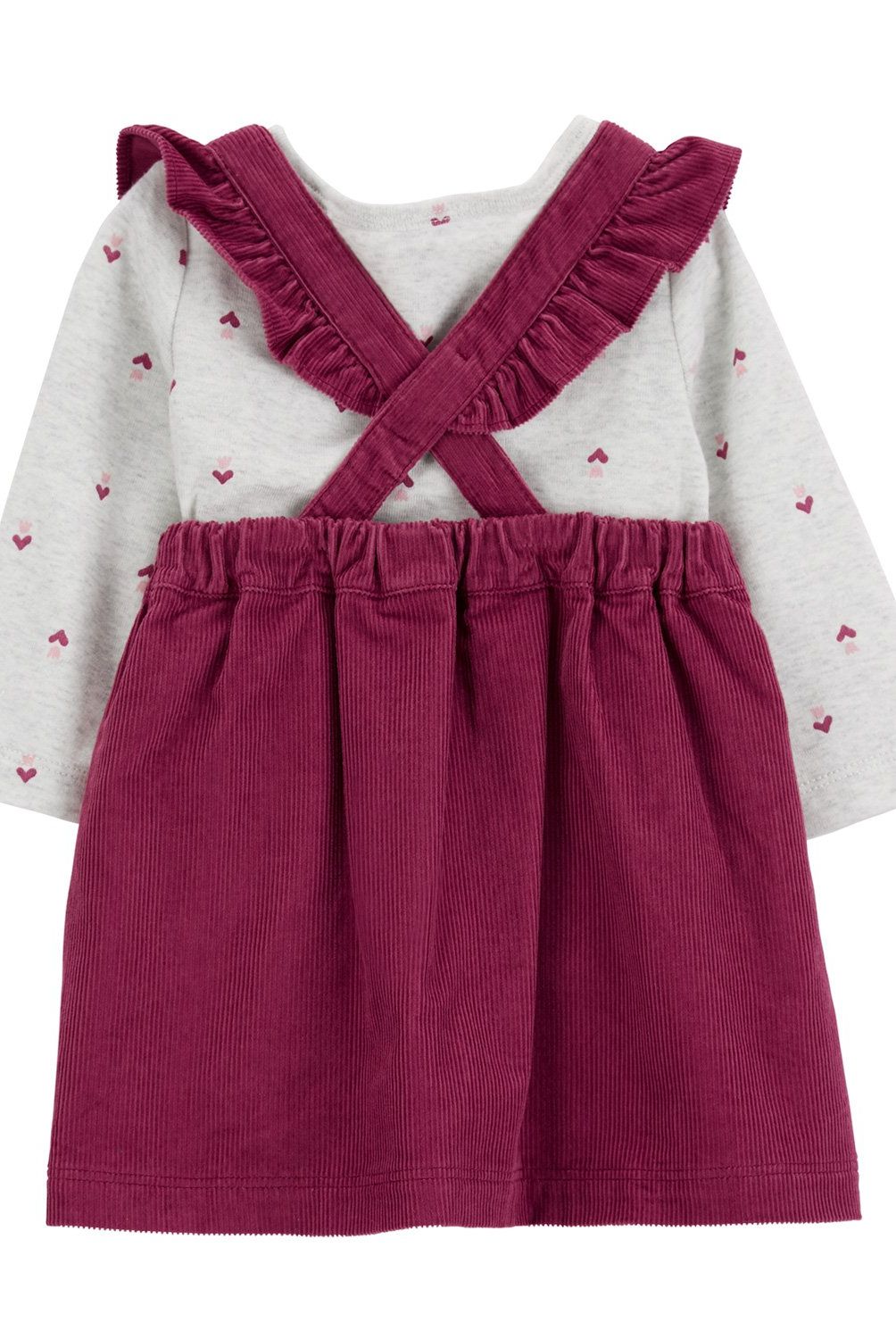 CARTER'S - Conjunto 3 Piezas Vestido Cotele, Polera y Patys Bebé Niña Carter's