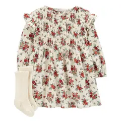 CARTER'S - Conjunto 2 Piezas Vestido y Calcetines Bebé Niña