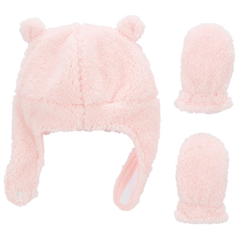 Conjunto 2 Piezas Gorro y Mitones Bebé Niña