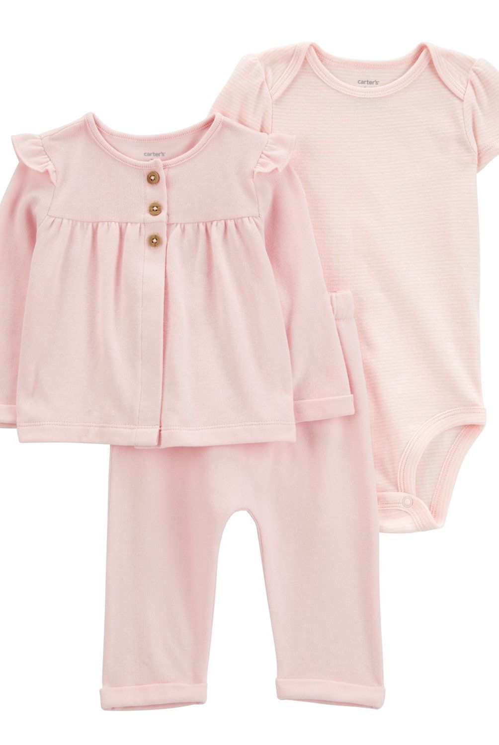 CARTER'S - Conjunto 3 Piezas Chaleco, Pantalón y Body Bebé Niña Carter's