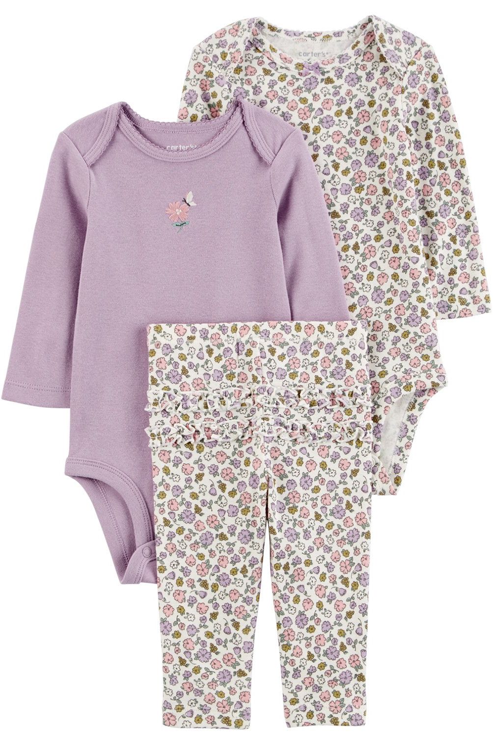 CARTER'S - Conjunto 3 Piezas Calza y Dos Body Bebé Niña Carter's