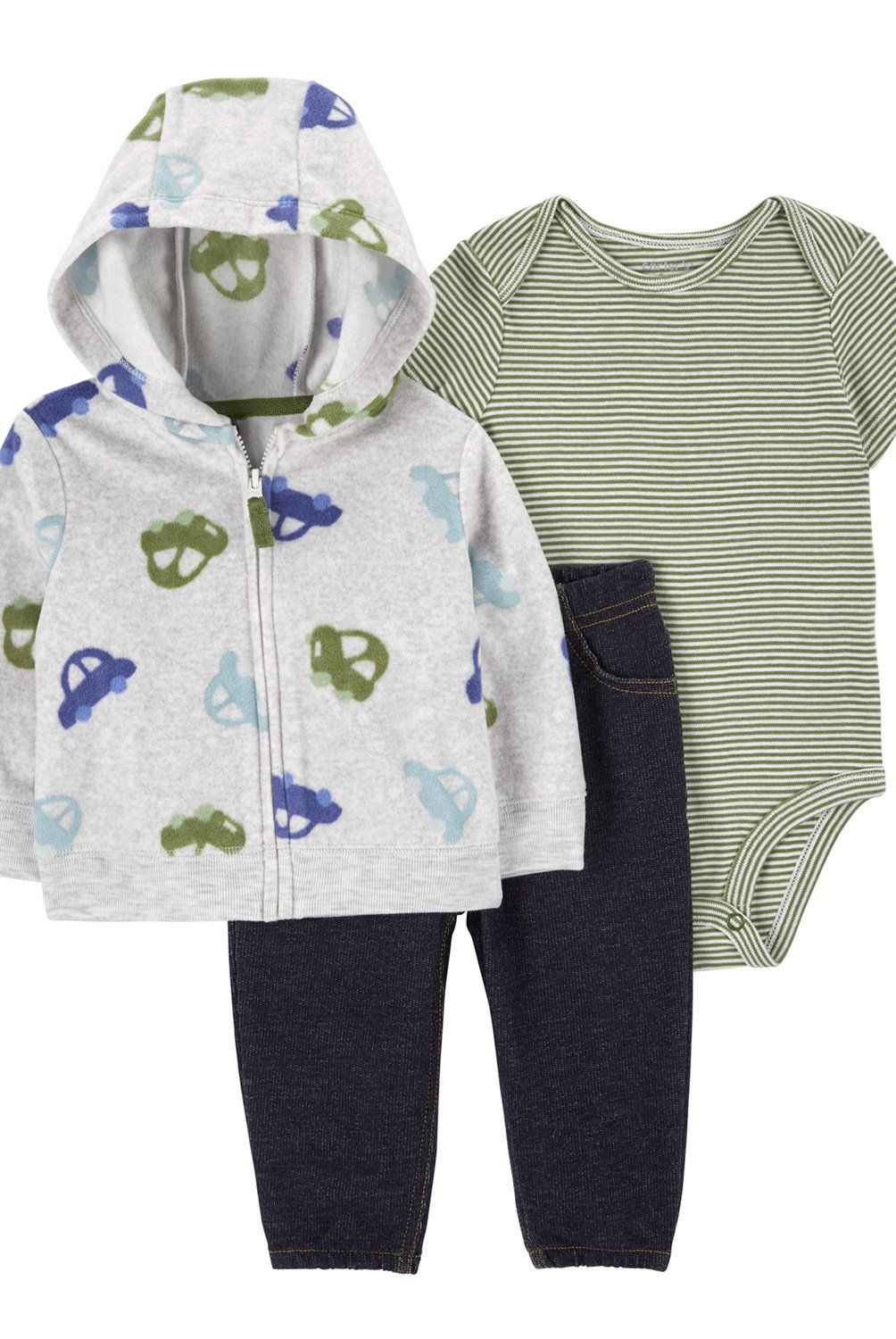CARTER'S - Conjunto 3 Piezas Poleron, Pantalon y Body Bebé Niño Carter's