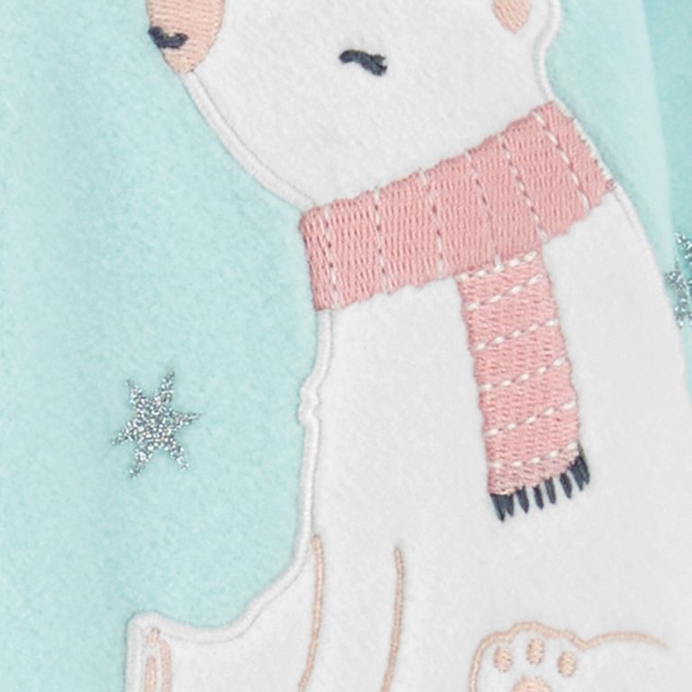 Pijama Polar Aplicación Bebé Niña