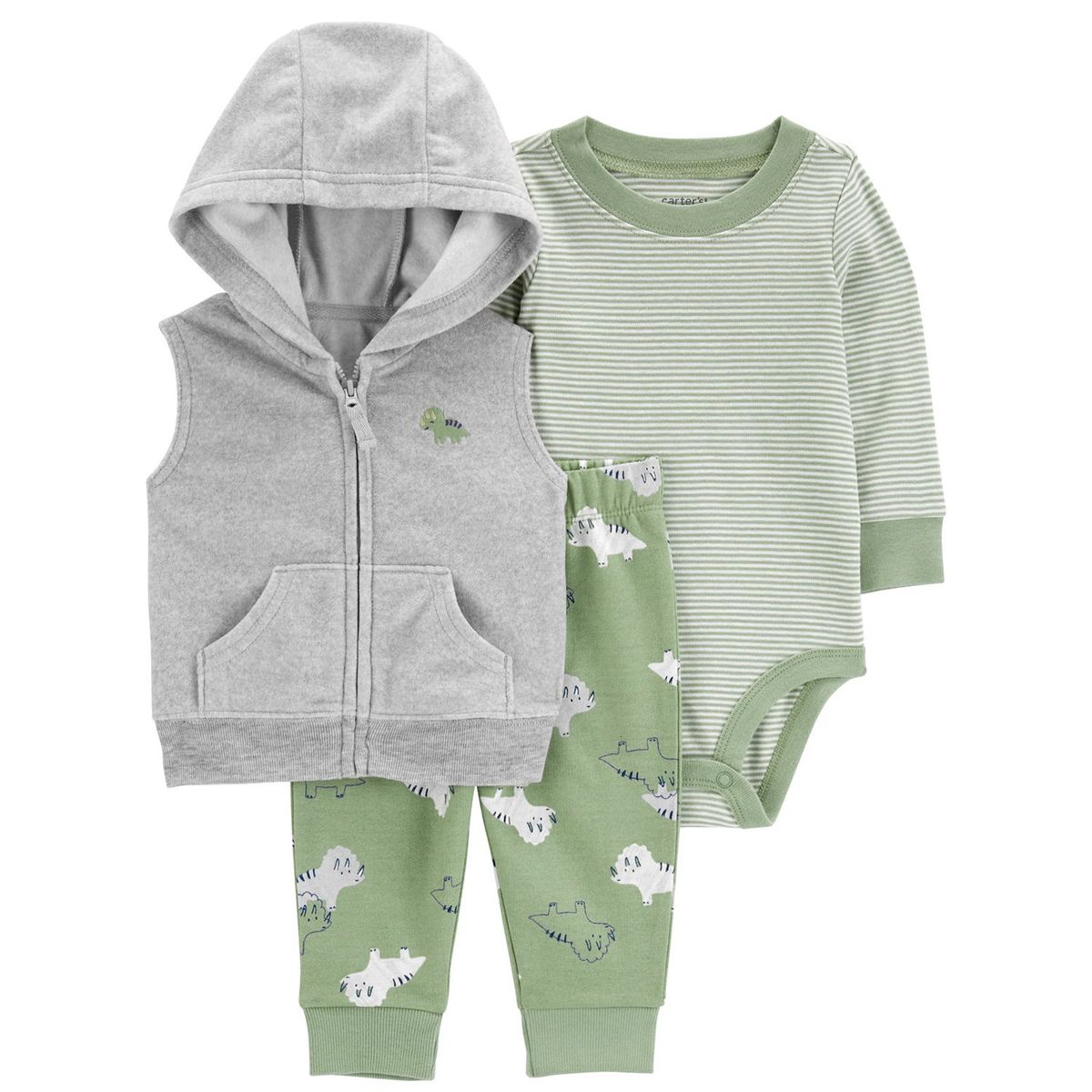 CARTER'S - Conjunto 3 Piezas Poleron, Pantalon y Body Bebé Niño Carter's