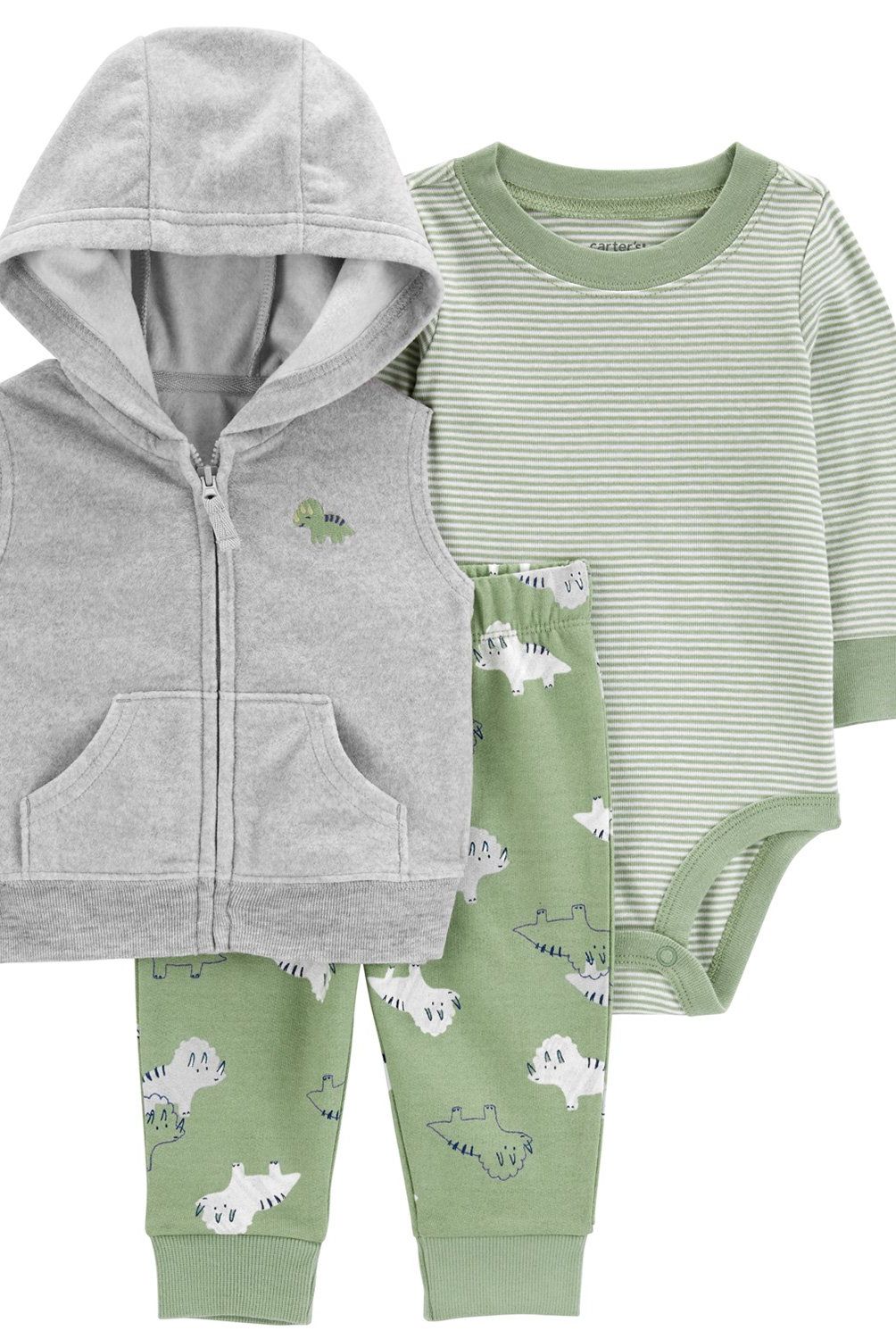 CARTER'S - Conjunto 3 Piezas Poleron, Pantalon y Body Bebé Niño Carter's