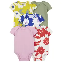 CARTER'S - Pack de Bodys Algodón 5 unidades Bebé Niña