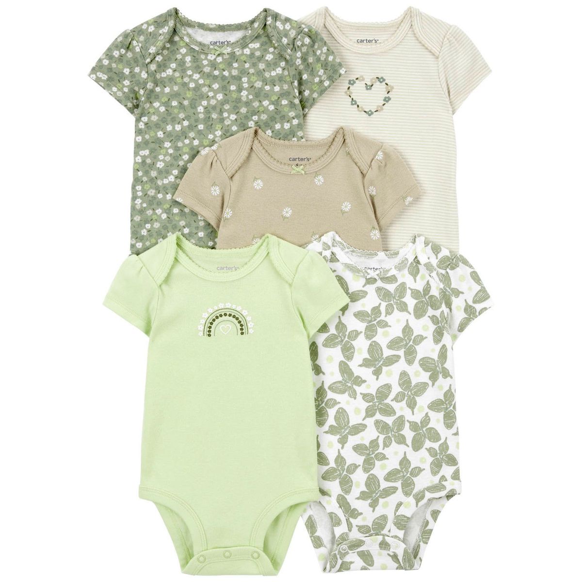 CARTER'S - Pack de Bodys Algodón 5 unidades Bebé Niña Carter's