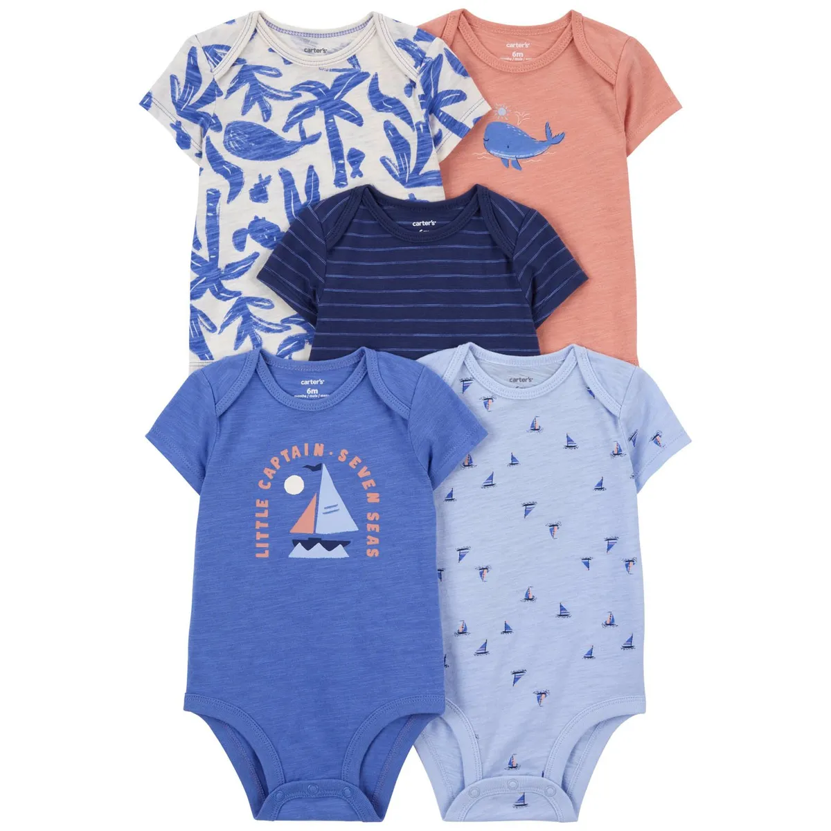 CARTER'S - Pack de Bodys Algodón 5 unidades Bebé Niño Carter's