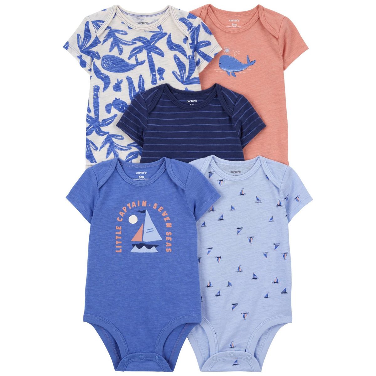 CARTER'S - Pack de Bodys Algodón 5 unidades Bebé Niño Carter's