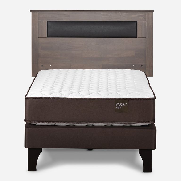 ROSEN Cama Europea New Ergo T 1 Plaza x 2.00 mt + Respaldo