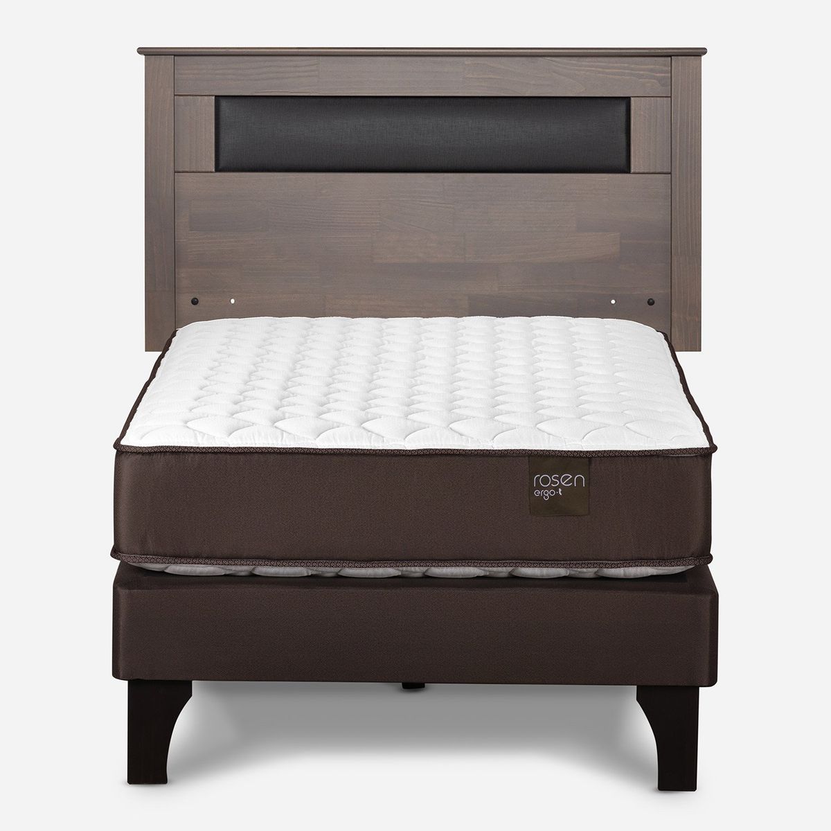 ROSEN - Cama Europea New Ergo T 1 Plaza x 2.00 mt  + Respaldo Rosen