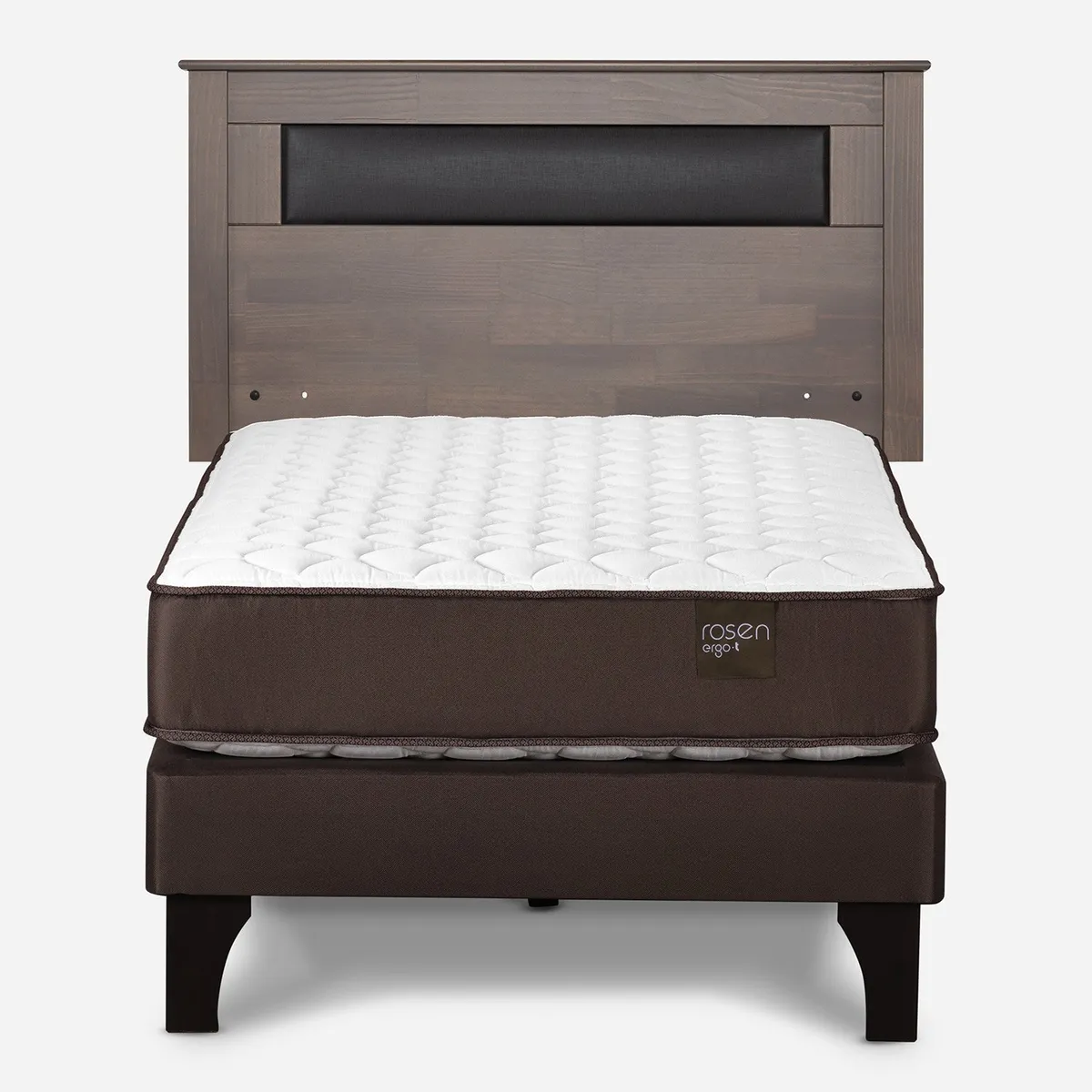 ROSEN - Cama Europea 1.5 Plaza Ergo T + Respaldo Rosen