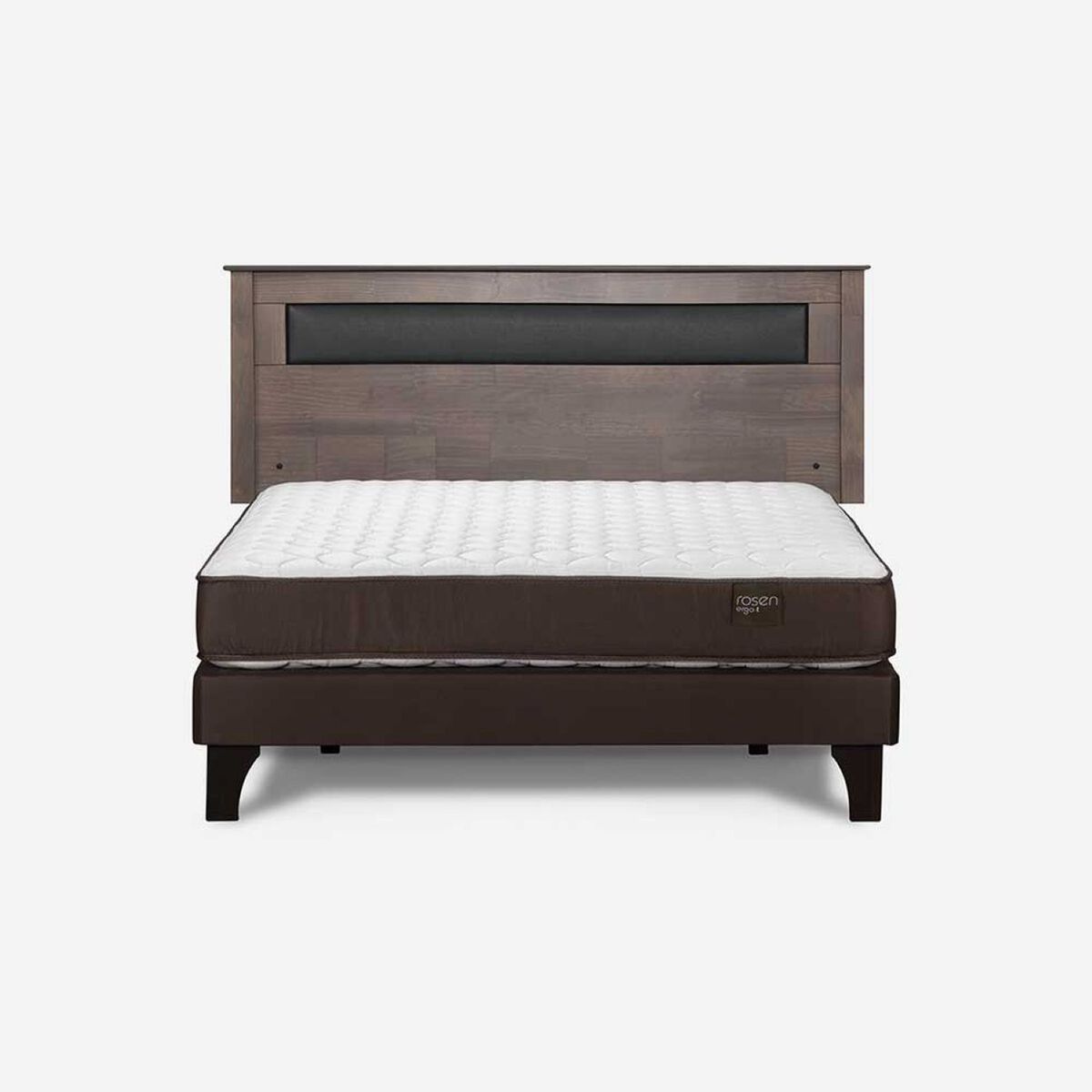 ROSEN - Cama Europea New Ergo T 2 Plazas x 2.00 mt Base Normal + Respaldo Rosen