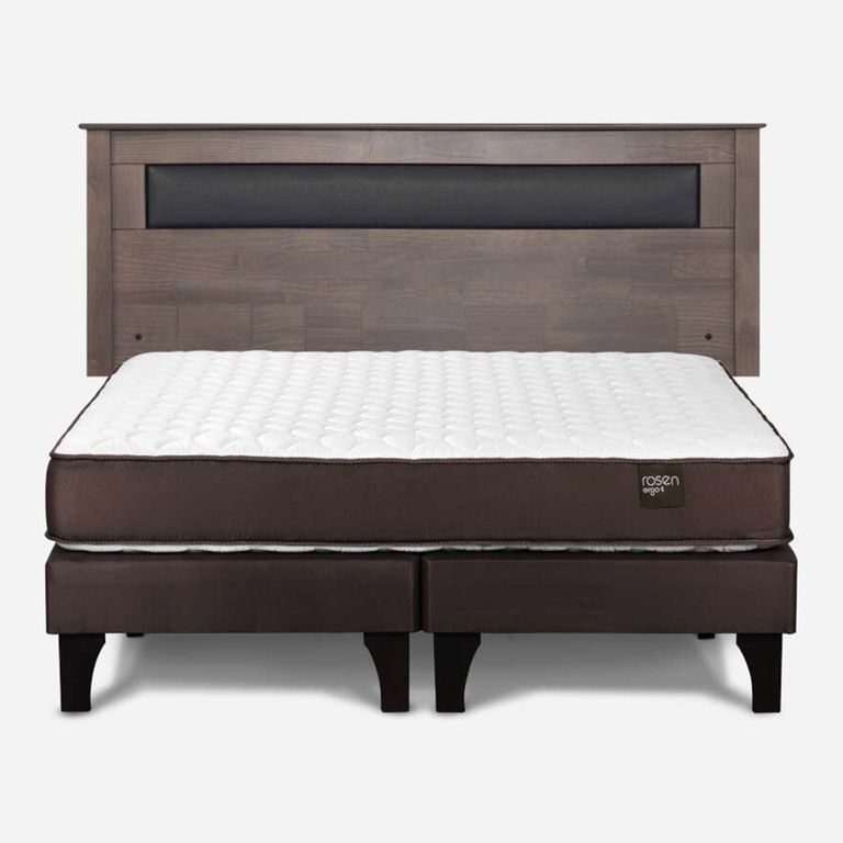 Cama Europea New Ergo T 2 Plazas x 2.00 mt Base Dividida + Respaldo
