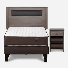 ROSEN - Cama Europea Ergo T 1 Plaza + Respaldo + Velador