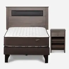 ROSEN - Cama Europea Ergo T 1.5 Plazas + Respaldo + Velador