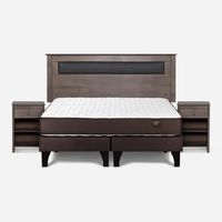 Cama Europea 2 Plazas Ergo T + Respaldo + 2 Veladores