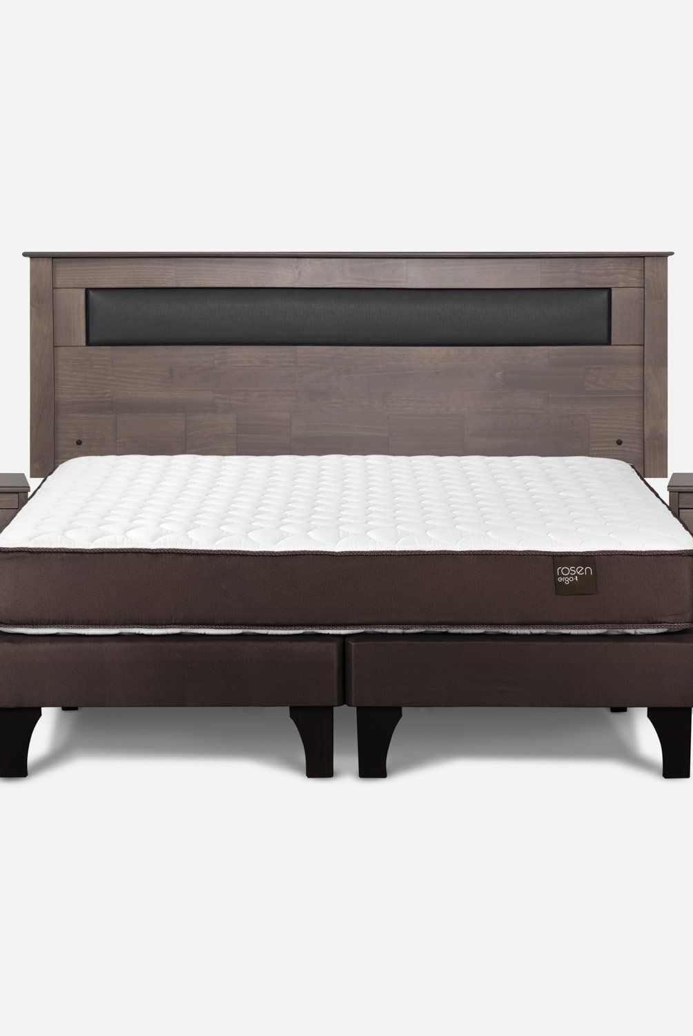 ROSEN - Cama Europea Ergo T King + Respaldo + 2 Veladores Rosen