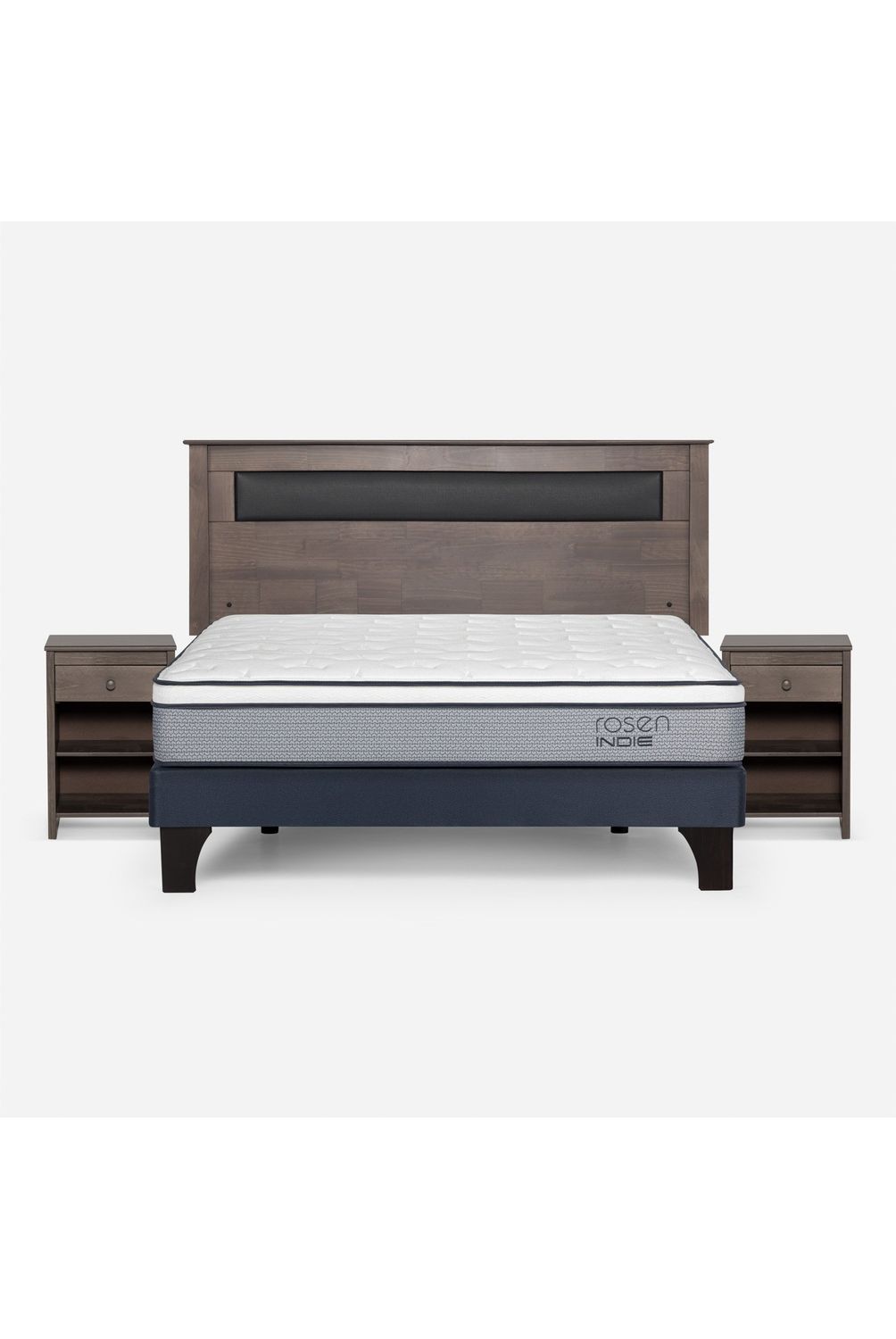 ROSEN Cama Europea Indie 2 Plazas x 2.00 mt Base Normal + Respaldo